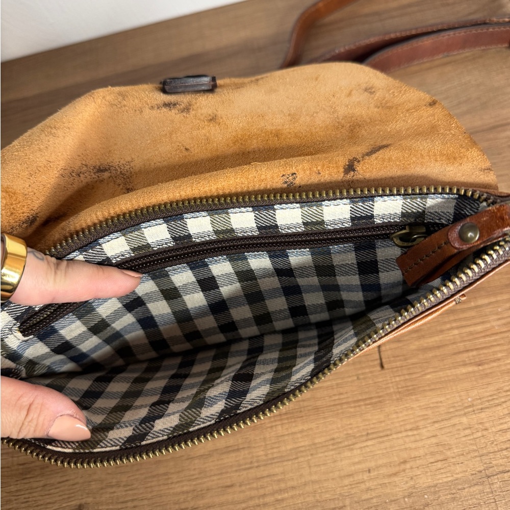 Chiarugi Firenze Italian Leather Crossbody Bag Cognac - Picture 8 of 12